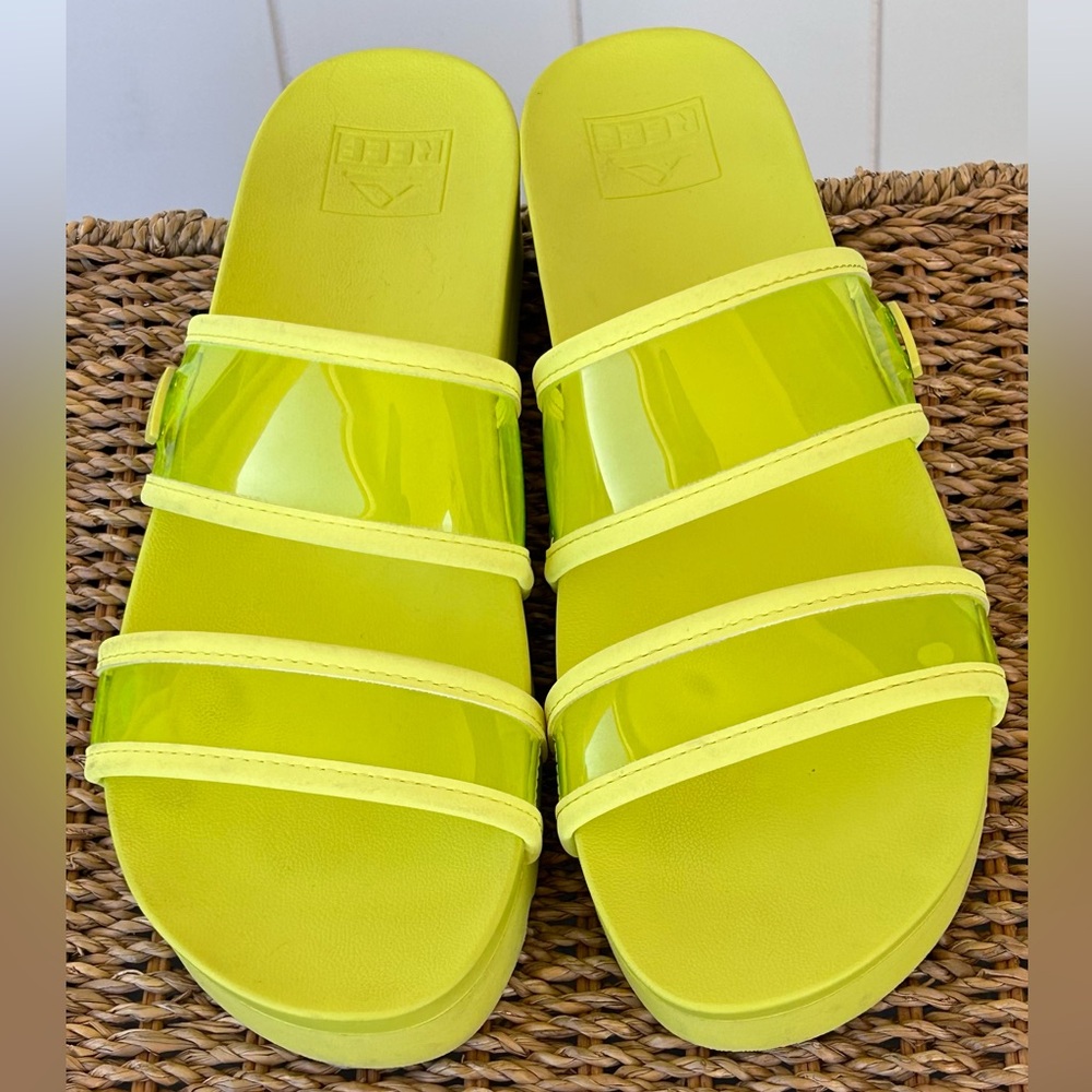 Reef Women’s Vista Hi-Energy Clear Strap Platform Slides Size‎ 9